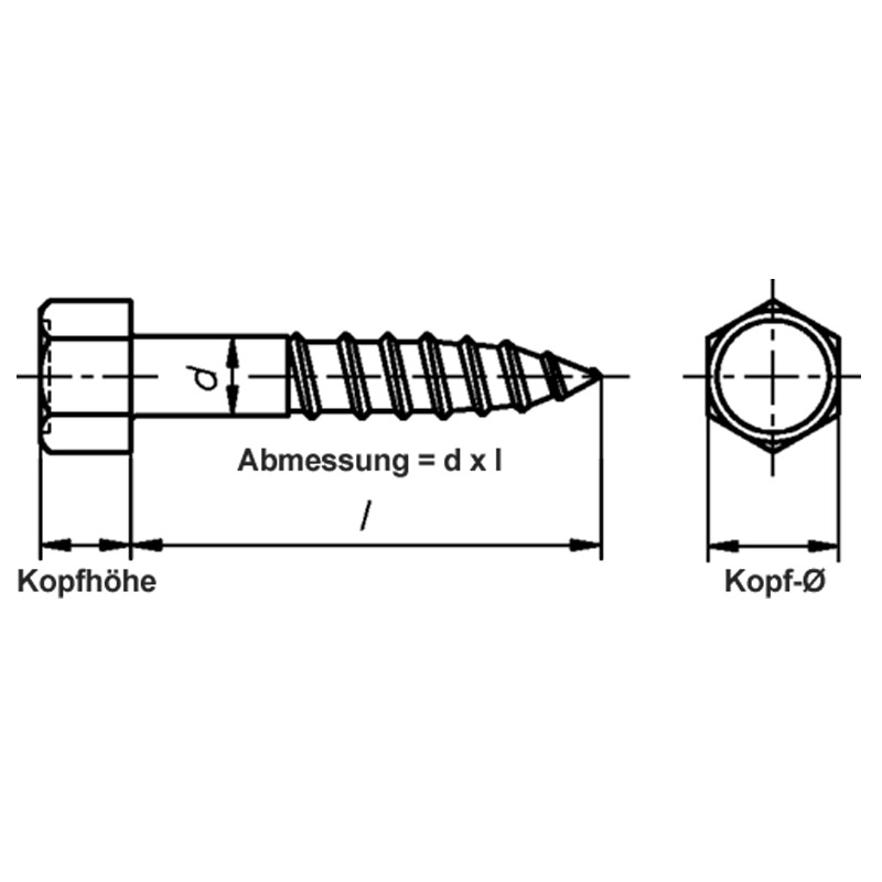 Sechskant-Holzschraube DIN 571 Produktbild BIGSKZ L
