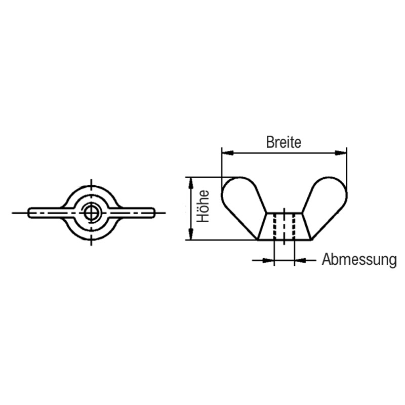 Flügelmuttern DIN 315 Temperguss M 6 vz Produktbild BIGSKZ L