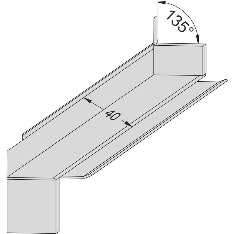 VHA135 250 RAL 9016 weiß - Aluminium-Verbinder für Außenecke 135° zu VBH250 Produktbild BIGSKZ L