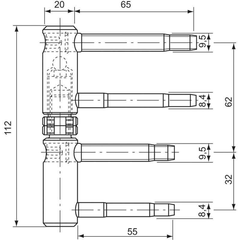 SFS Türband SASSBA 12R-20 Rahmenzapfen 55 mm Produktbild BIGSKZ L