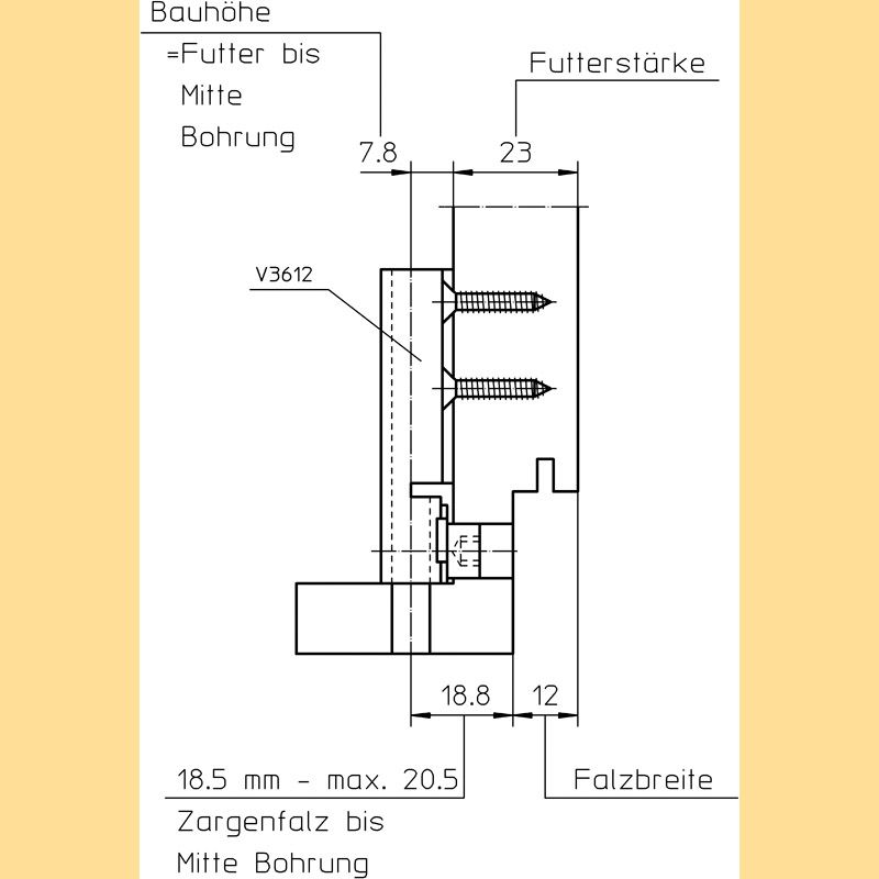 SIMONSWERK Anschraubtasche VARIANT V 3612/7,8 Produktbild BIGSKZ L