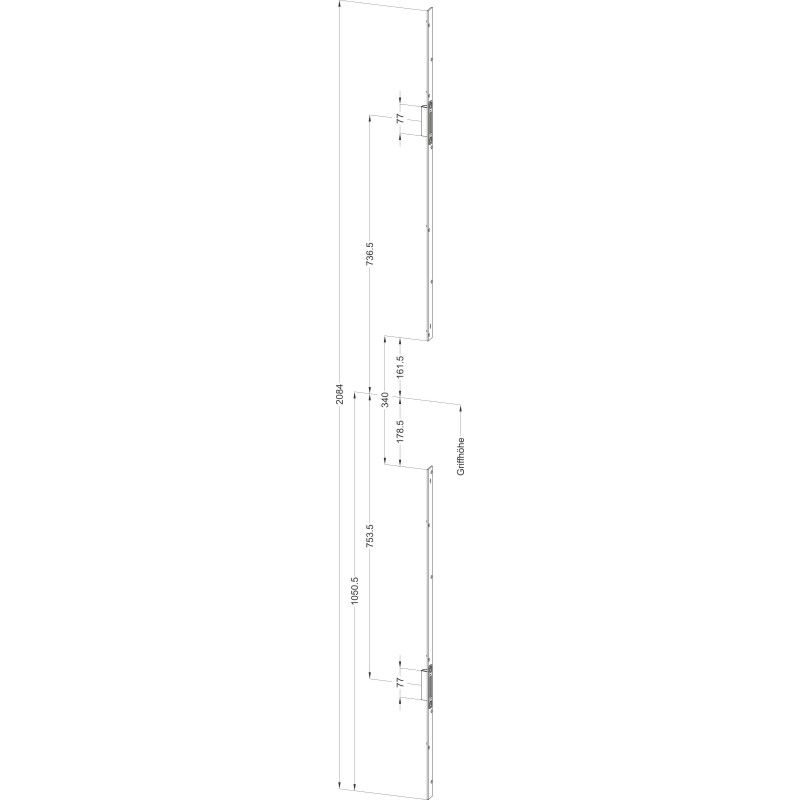 WINKHAUS T-GRT.SL F3001 SKG MV2 Schließleistengarnitur für 2 Schwenkhaken Produktbild BIGSKZ L