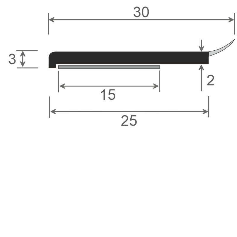 Flachprofil 30x3mm WL SK Lg. 6,00m Salamander Weiß, VE: 60m Produktbild BIGSKZ L