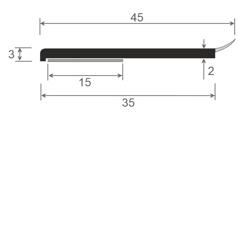 Flachprofil 40x3mm WL SK Lg. 6,00m Salamder Weiß, VE: 60m Produktbild BIGSKZ L