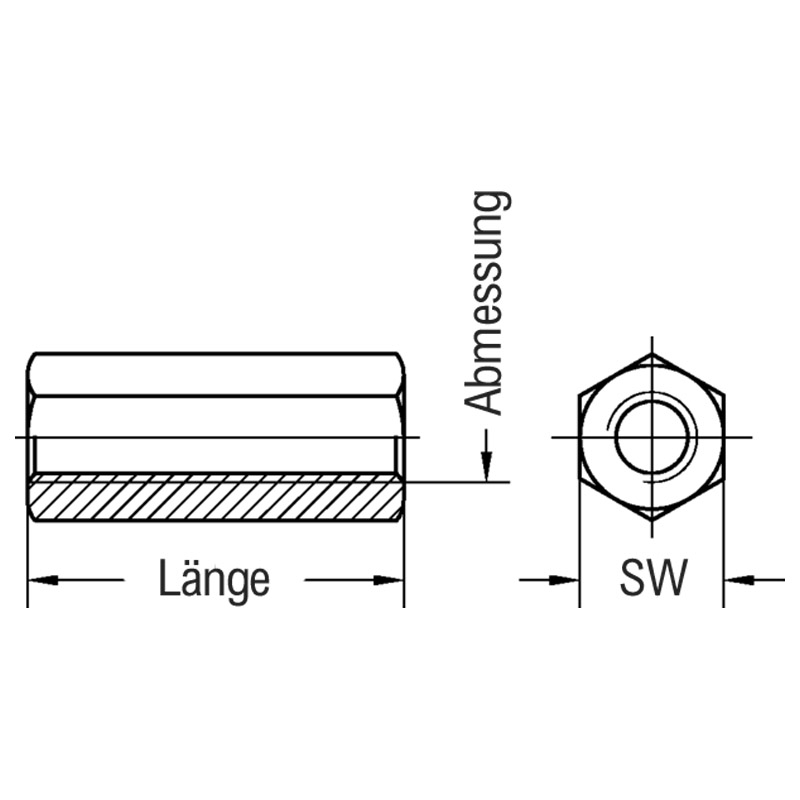 Verbindungsmuffen M 16 24x50 mm 6-kt vz Produktbild BIGSKZ L
