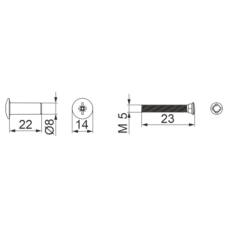 Maco Befestigungsschraube M5x23 LS 14-26 schwarz Produktbild BIGSKZ L