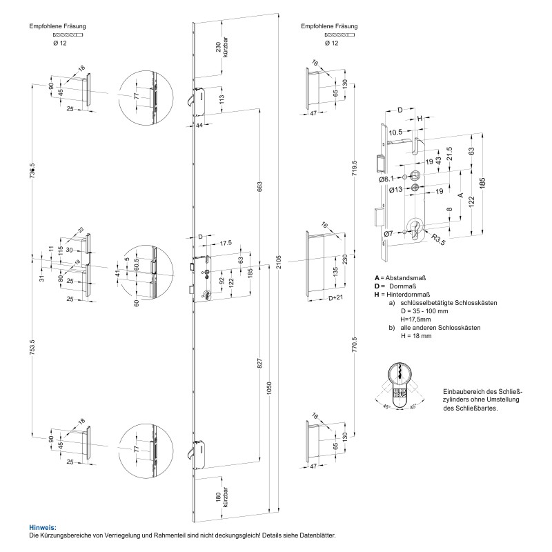 WINKHAUS Sicherheits-Tür-Verriegelung F24/45 hookLock M2 mit 2 Schwenkriegeln Produktbild BIGSKZ L