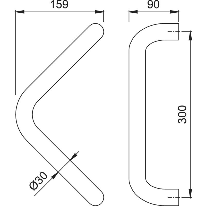 HOPPE Türgriff E5210 mit geraden Stützen Produktbild BIGSKZ L