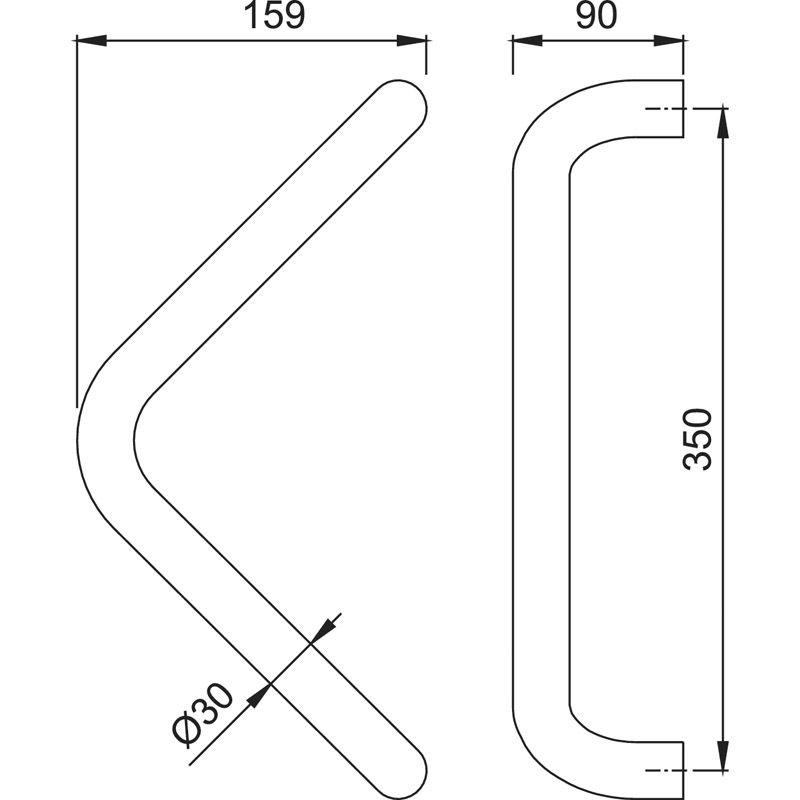 HOPPE Türgriff E5210 mit geraden Stützen Produktbild BIGSKZ L