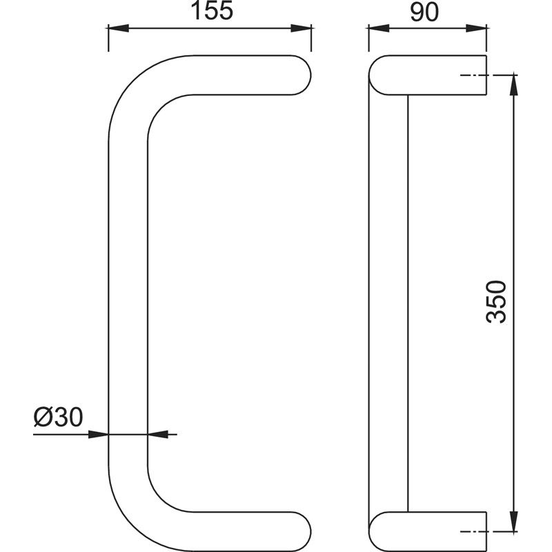 HOPPE Türgriff E5110 mit geraden Stützen Produktbild BIGSKZ L