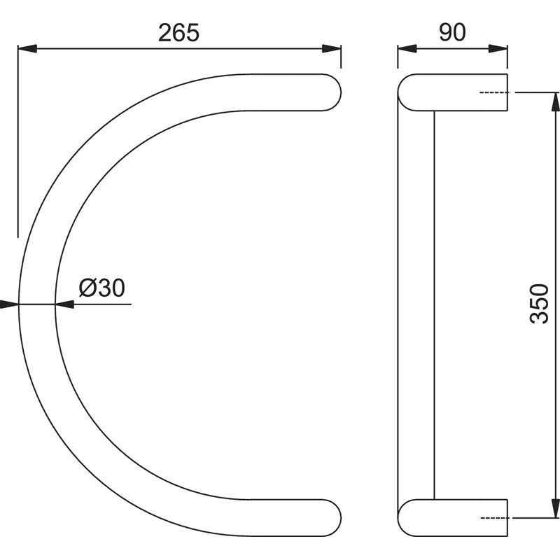 HOPPE Türgriff E5310 mit geraden Stützen Produktbild BIGSKZ L