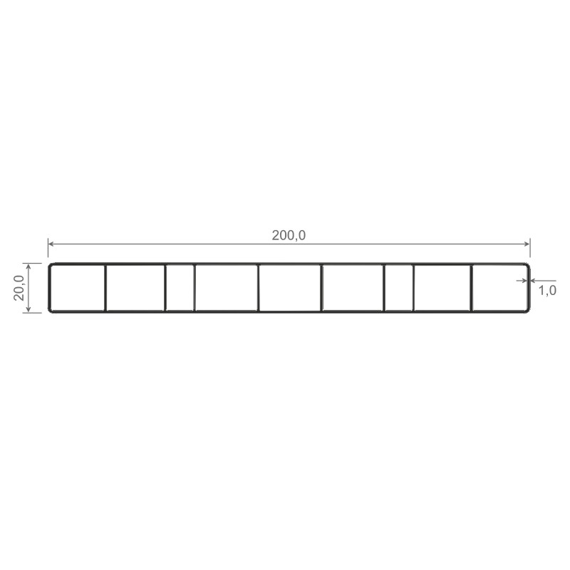 Hohlkammerprofil 200x20mm Lg. 6,00m Weiß, VE: 30m Produktbild BIGSKZ L