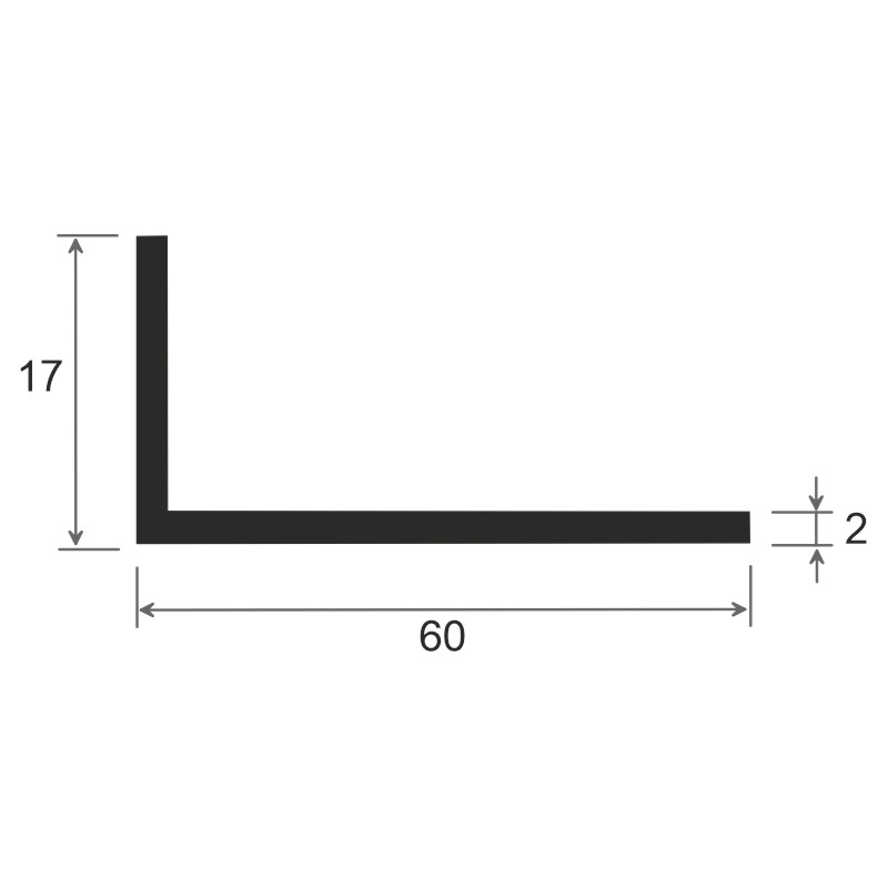 Winkelprofil 60x17x2mm Lg. 6,00m Weiß, VE: 60m Produktbild BIGSKZ L