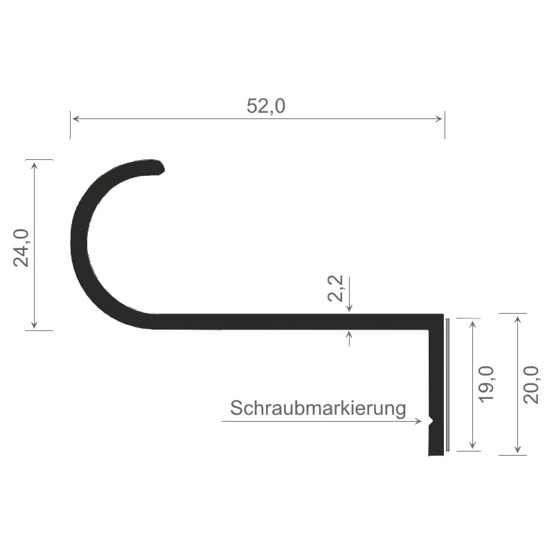 Abrollprofil weiß SK schraubbar Lg. 6,00m Produktbild BIGSKZ L