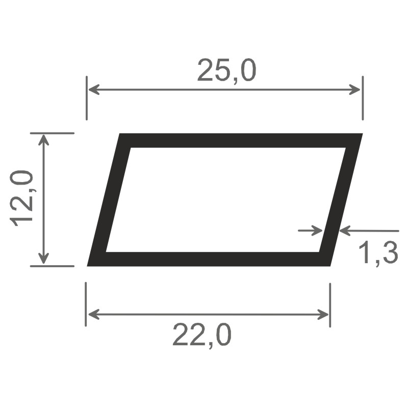Rautenförmiges Kammerprofil 22x12mm Lg. 6,00m Weiß, VE: 60m Produktbild BIGSKZ L