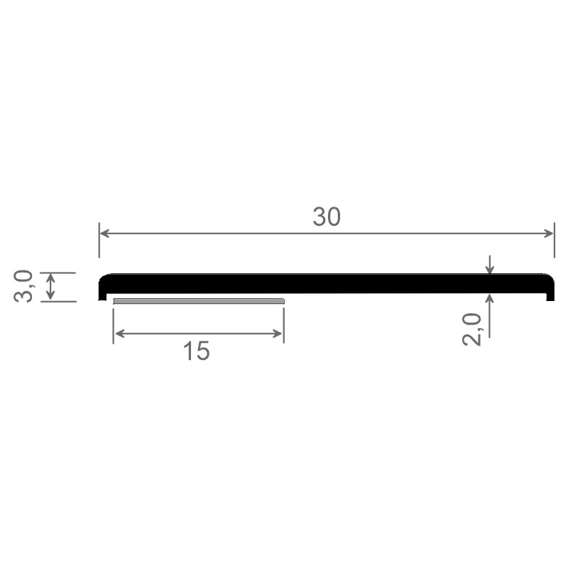 MENKE PVC-Flachprofil mit abgerundeten Ecken und Schaumklebeband Produktbild BIGSKZ L