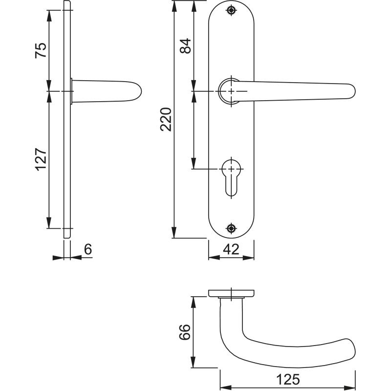 E1310Z/302 Garnitur HOPPE-Schnellstift/F69 Edelstahl matt/8mm//Profilzylinder 72mm/Türdicke 35-45mm/ Produktbild BIGSKZ L
