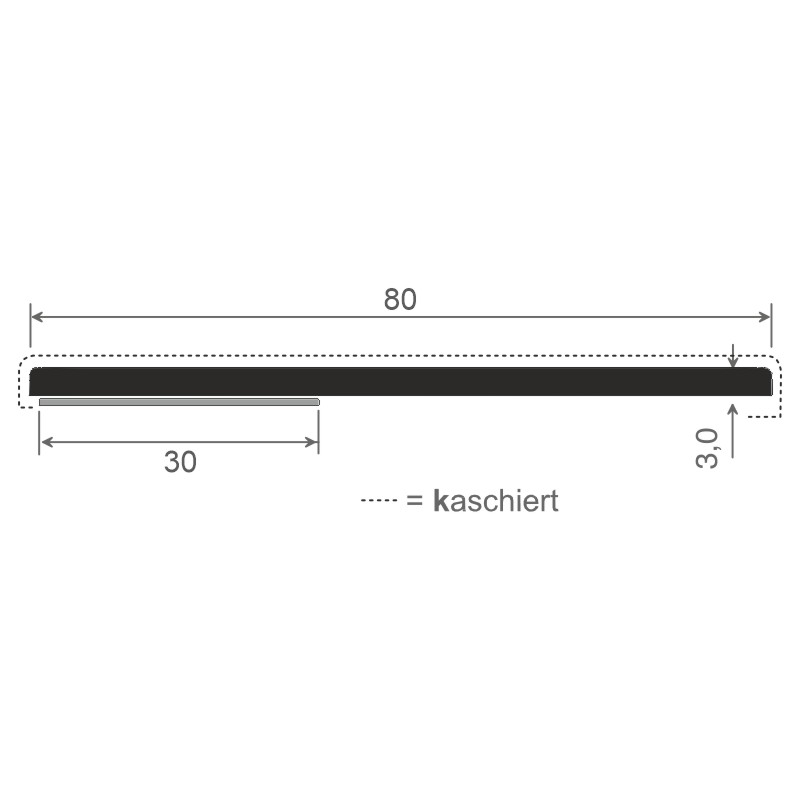 Flachprofil 80x3 mm SK Lg. 6,00 m foliert 70 1605-083 Anthrazitgrau Glatt Produktbild BIGSKZ L
