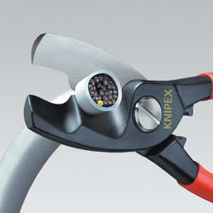 Kabelschere L.200mm max.70mm2 Chrom m.Vor- und KNIPEX  Nachschnitt m.Mehrkomp.-Hüllen m.Klemmschutz Produktbild BIGDET L