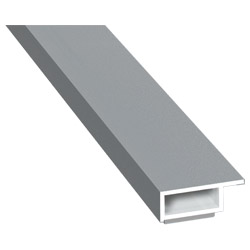 Kammerprofil 20x7mm SK Lg. 6,00m foliert mit Nase 71 5505-083 Silbergrau Glatt Produktbild