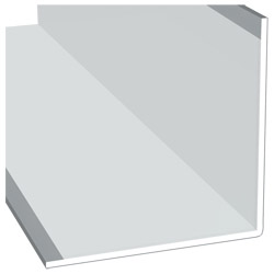 Winkelprofil 100x100x3mm Lg. 6,00m Außen foliert 71 5505-083 Silbergrau Glatt Produktbild