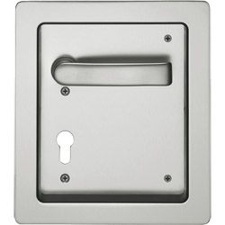 Turnhallenmuschel 9mm, links PZ 72mm, Rosette Aluminium naturfarbig Produktbild