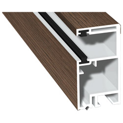 Rollladenführung 30x57mm Lg. 6,00m foliert, mit zwei schwarzen Bürsten GK Braun 316 7002-168 Eiche Hell Produktbild