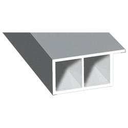 Kammerprofil 30x15mm Lg. 6,00m foliert, mit Nase 71 5505-083 Silbergrau Glatt Produktbild