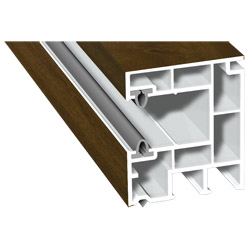 Mini-Rollladenführung 40x47mm Lg. 6,50m foliert, mit zwei schwarzen WeichlippenGK Braun 217 8001-167 Golden Oak Produktbild