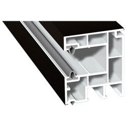 Mini-Rollladenführung 40x47mm Lg. 6,50m foliert, mit zwei schwarzen WeichlippenGK Braun 85 1805-167 Schwarzbraun Produktbild