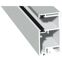 Rollladenführung 30x57mm Lg. 6,00m foliert, mit zwei schwarzen Bürsten GK Weiß 436 1001 Metbrush Aluminium Produktbild
