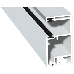 Rollladenführung 30x57mm Lg. 6,00m foliert, mit zwei schwarzen Bürsten GK Weiß 72 5105-167 Lichtgrau Produktbild