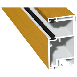 Rollladenführung 30x57mm Lg. 6,00m foliert, mit zwei schwarzen Bürsten GK Braun 211 5008-167 Oregon III Produktbild