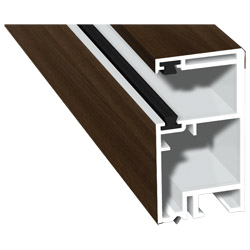 Rollladenführung 30x57mm Lg. 6,00m foliert, mit zwei schwarzen Bürsten GK Braun 49237 Siena Noce Produktbild
