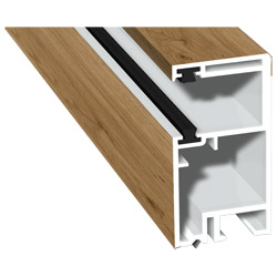 Rollladenführung 30x57mm Lg. 6,00m foliert, mit zwei schwarzen Bürsten GK Braun 49240 Winchester Produktbild