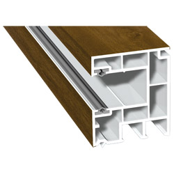 Maxi-Rollladenführung 40x47mm Lg. 6,50m foliert, GK Braun, mit zwei schwarzen Weichlippen 217 8001-167 Golden Oak Produktbild