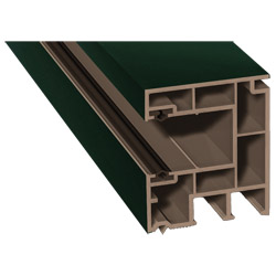 Maxi-Rollladenführung 40x47mm Lg. 6,50m foliert, GK Braun, mit zwei schwarzen Weichlippen 61 2505-167 Dunkelgrün Produktbild