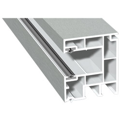 Maxi-Rollladenführung 40x47mm Lg. 6,50m foliert, GK Weiß, mit zwei schwarzen Weichlippen 436 1001 Metbrush Aluminium Produktbild