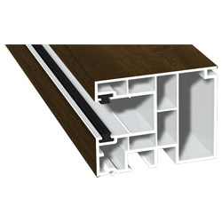 Maxi-Rollladenführung 59x47mm Lg. 6,50m foliert, GK Braun, mit zwei schwarzen Bürsten 217 8007-167 Nussbaum Produktbild