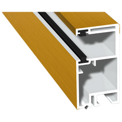 Rollladenführung 30x57mm Lg. 6,00m foliert, mit zwei schwarzen Bürsten GK Braun 119 2001-167 Oregon IV Produktbild