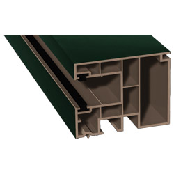 Maxi-Rollladenführung 59x47mm Lg. 6,50m foliert, GK Braun, mit zwei schwarzen Bürsten 61 2505-167 Dunkelgrün Produktbild