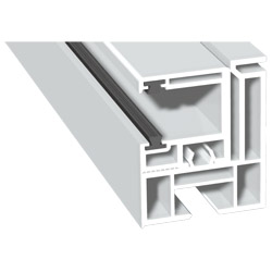 Adapterprofil 52x42mm Lg. 6,00m Revision außen <(>&<)> Rollladenführung 32x30mm Lg. 6,00m mit zwei grauen Bürsten, VE: 30m Produktbild