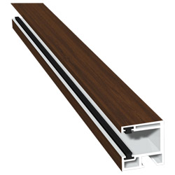 Rollladenführung 30x32mm Lg. 6,00m foliert, mit zwei schwarzen Bürsten GK Braun 436 2035 Nussbaum Terra Produktbild