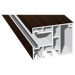 Maxi-Rollladenführung 59x47mm Lg. 6,50m foliert, GK Braun, mit zwei schwarzen Weichlippen 205 2089-167 Eiche Dunkel Produktbild