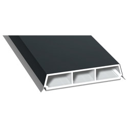 Trapez-Sprosse 65mm SK Lg. 6,00m foliert, mit zwei schwarzen Weichlippen 70 1605-083 Anthrazitgrau Glatt Produktbild