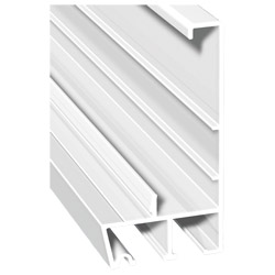 ALU Adapterprofil 80x42mm Lg. 6,50m Weiß ähnlich RAL 9016, Revision außen, VE: 13m Produktbild