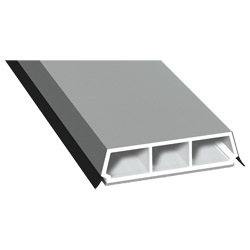 Trapez-Sprosse 52mm SK Lg. 6,00m foliert, mit zwei schwarzen Weichlippen 70 0405-083 Signalgrau Glatt Produktbild