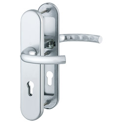 1710/3331/3410 Garnitur (beids. Lochteile für HOPPE-Schnellstift)/ES1/F1 Alu natur/Profilzylinder 72mm/8mm/Vierkantstift für Türstärke 41-46mm Produktbild