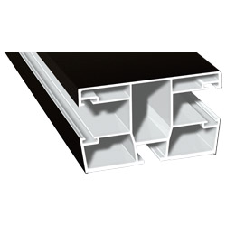 Doppel-Rollladenführung 77x47mm Lg. 6,00m foliert, GK Braun, ohne Bürste 85 1805-167 Schwarzbraun Produktbild