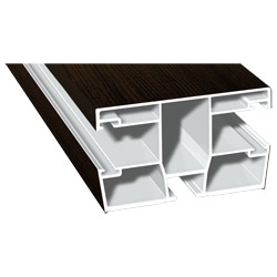 Doppel-Rollladenführung 77x47mm Lg. 6,00m foliert, GK Braun, ohne Bürste 316 7004-167 Mooreiche Produktbild